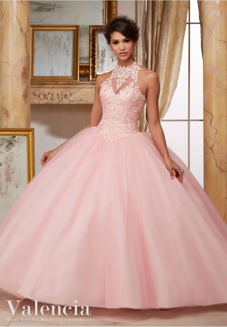 Новое Прибытие Лонг Бальные Платья Бисером Вышивка Красный Quinceanera Платья Высокая Шея Для 15 Лет Vestidos De 15 Anos