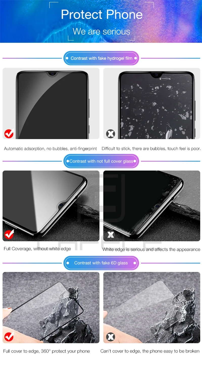 CAFELE Защита экрана для huawei mate 20 pro 6D закаленное стекло 9H HD чистое полное покрытие защитная пленка