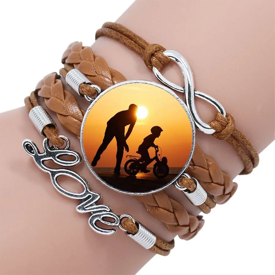 Лучший подарок для девочек отец и сын СТИМ панк украшения со стеклом кабошон