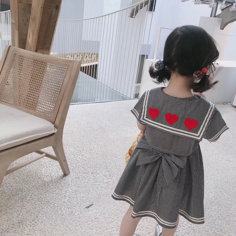 Summer Dress Preppy Style Kids Dresses for Girls Heart Vestido Infantil Princess Party Clothes Vest + Jackets 2Pcs | Детская одежда и