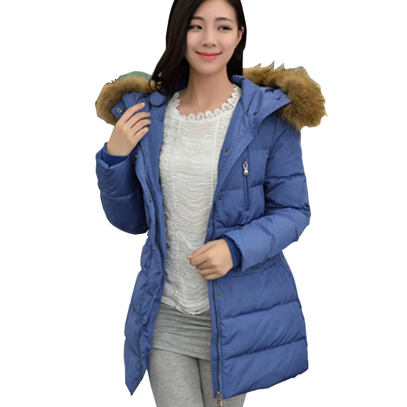 

Nice New Winter Jacket Women Thickening Coat Hooded medium-long Duck Down Parka Outwear Casual Overcoat A122