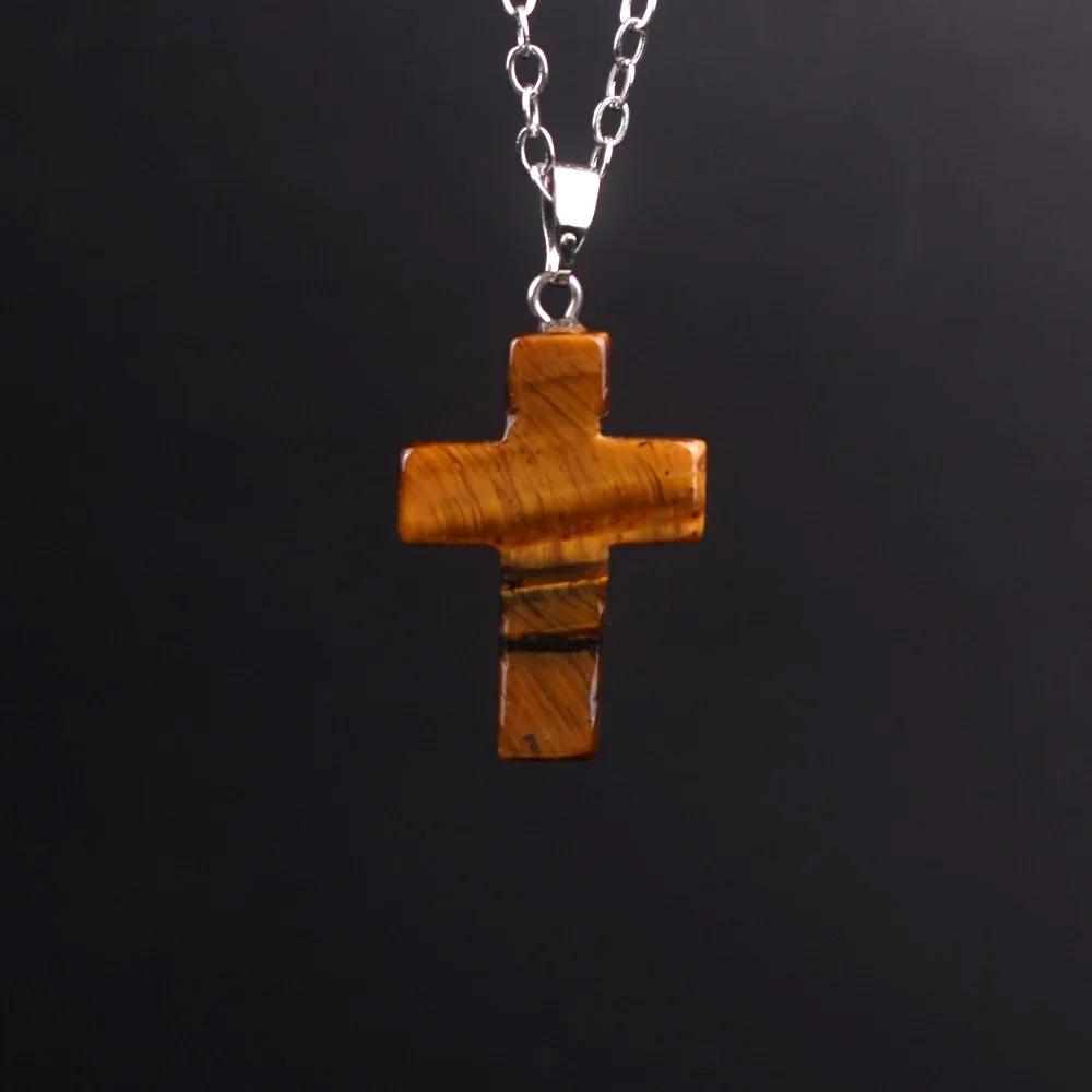 Оптовая продажа новые модные подвески-кресты из натурального камня для