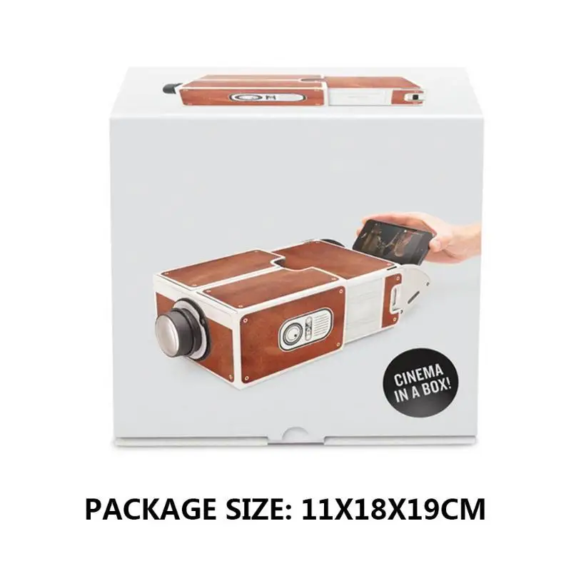 DIY Cardboard Smart Phone Projector TV Screen Amplifier Mini Theater Cinema Novel Entertainment Gifts For Student Friends Staff