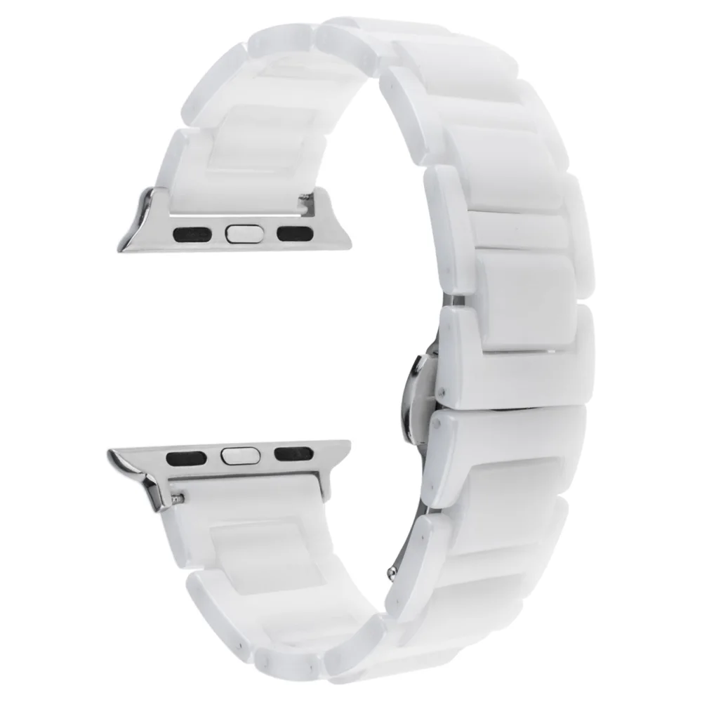 Полностью керамический ремешок для часов 38 мм 42 iWatch Apple Watch спортивный с пряжкой