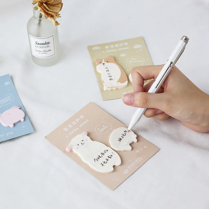 

Cute Corgi Dog Pig Panda Alpaca Memo Pads N Times Sticky Notes Escolar Papelaria office School Supplies Bookmark Label