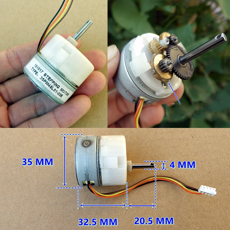Микро точность Шаговый двигатель редуктор 35by все металлические двухфазной