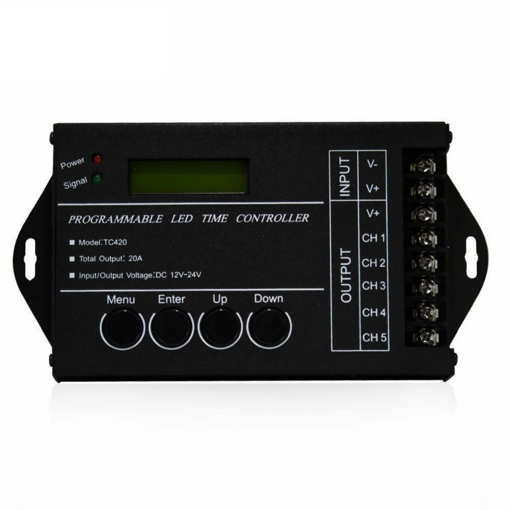 Время программируемый RGB светодиодный контроллер Диммер TC420 DC12V/24 V 5 общего канала Выход 20A общий анод программируемый