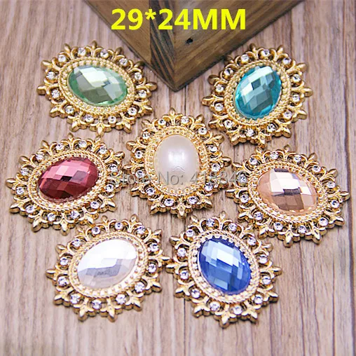 Оптовая продажа стразы выложенные с плоским основанием Diy ювелирные пуговицы