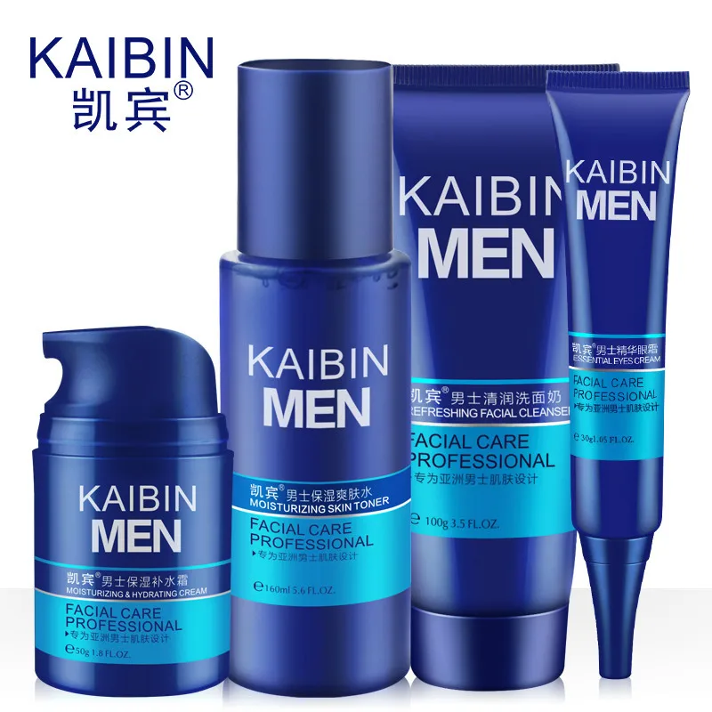 KAIBIN Мужчины Уход Набор 4 шт. Умывания Тоник увлажняющий Крем Для Лица Глаз