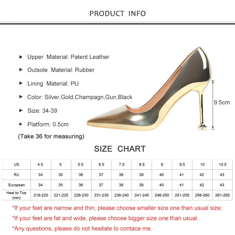 

2019 New Spring/Autumn Women Pumps High Thin Metal Heel Pointed Toe Shallow Sexy Office Ladies Women Shoes Silver High Heels