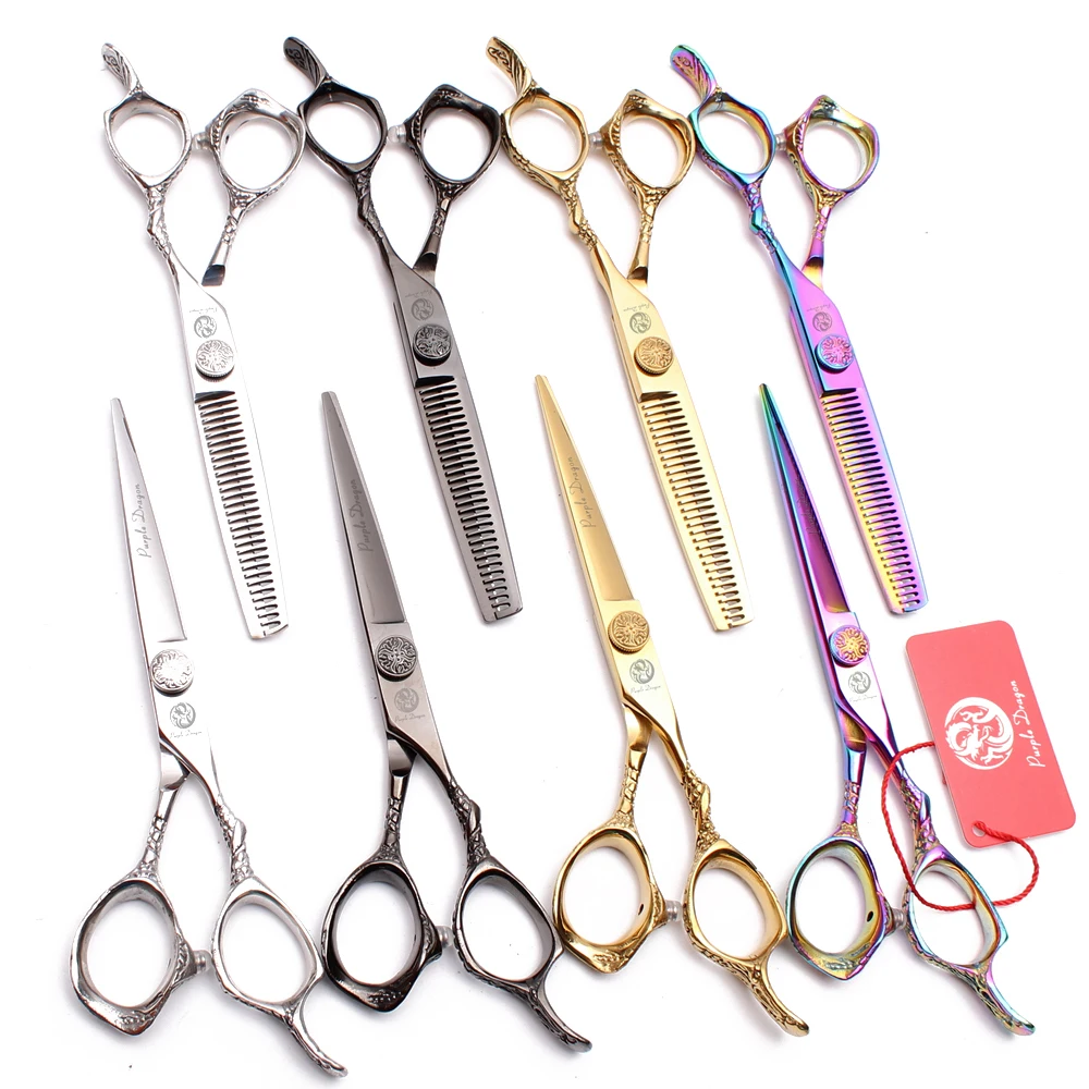Парикмахерские ножницы 5 &quot16 см 440C фиолетовые Dragon Gold набор для стрижки