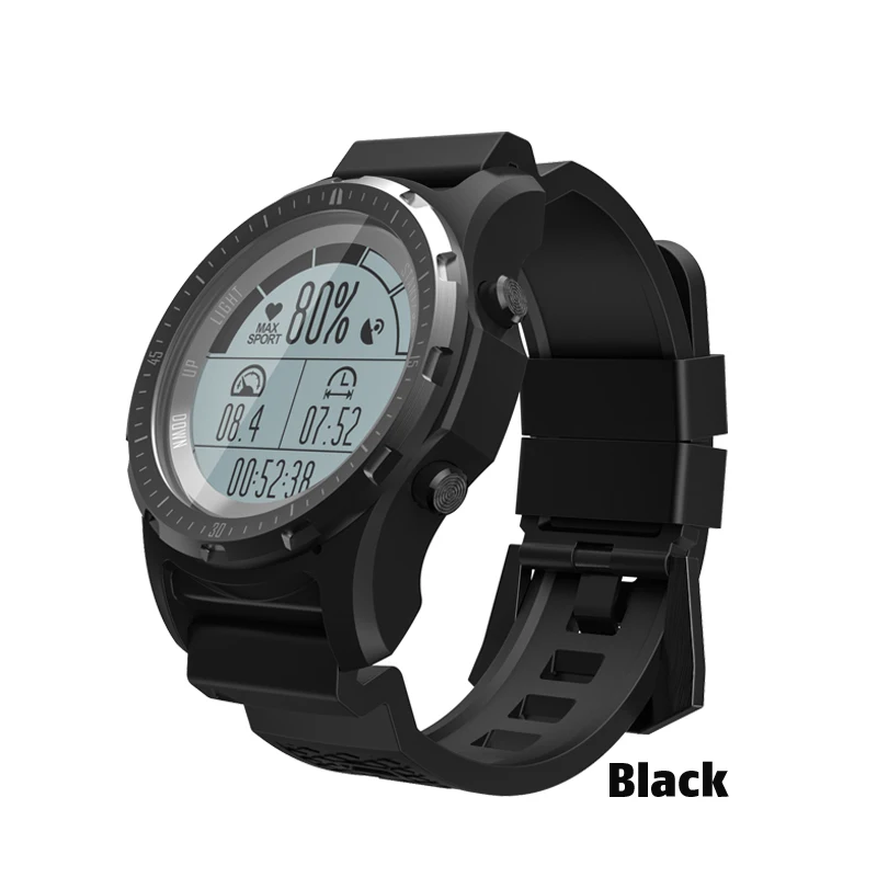Черный Greentiger S966 gps Смарт-часы для мужчин монитор сердечного ритма воздуха давление фитнес-трекер наручные часы компас высота спортивные Смарт-часы - Цвет: Черный