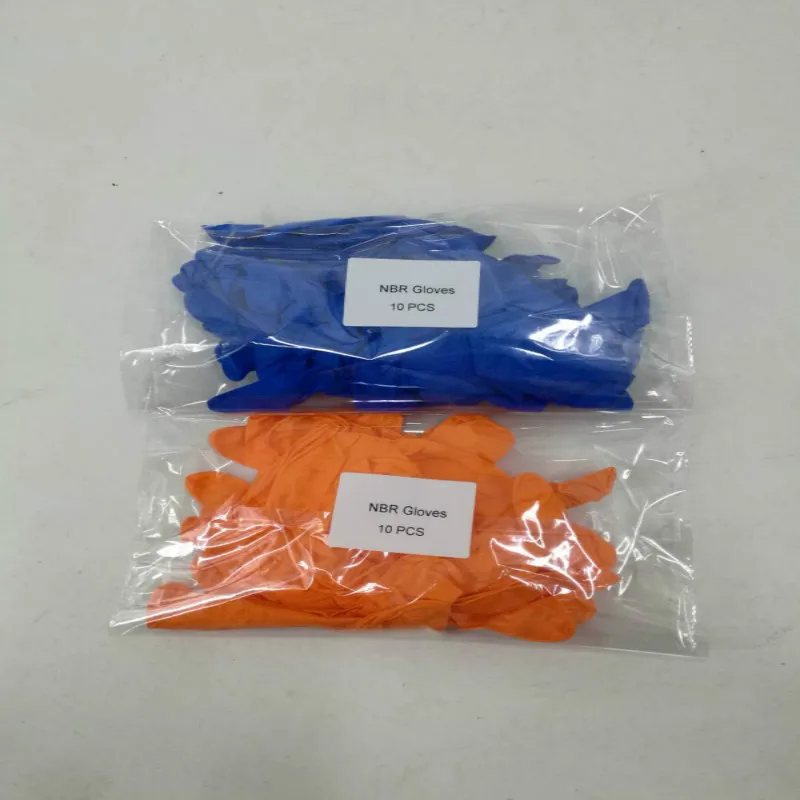 Orange 10PCS NBR латексные прочные одноразовые перчатки 10 или 50 шт мешок для еды Дома Чистящие противоскользящие Гольфы от Шанхайской фабрики - Цвет: Orange 10PCS