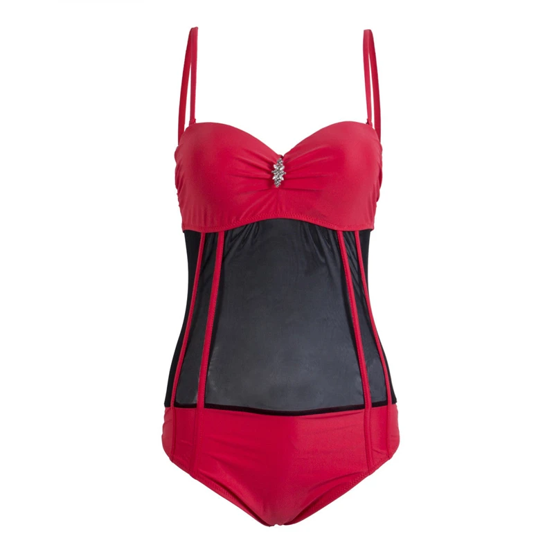 Женский цельный купальник 2018 новый сексуальный пуш ап бикини сетчатый ажурный