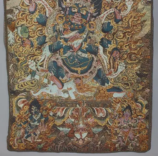 Китайская антикварная коллекция диаграмма Thangka Темный Бог богатства|god|god of wealth |