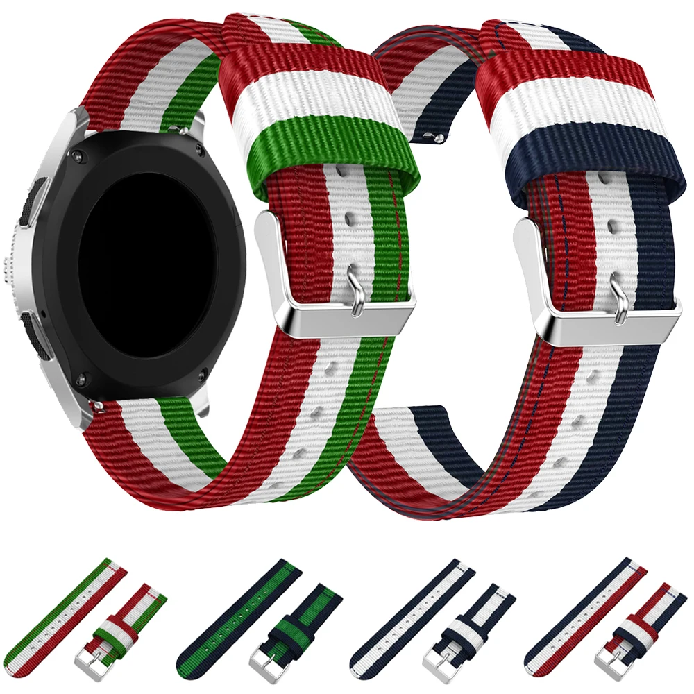 22 мм тканый нейлоновый полосатый спортивный ремешок для Xiaomi Huami Amazfit Stratos Pace 2 2S