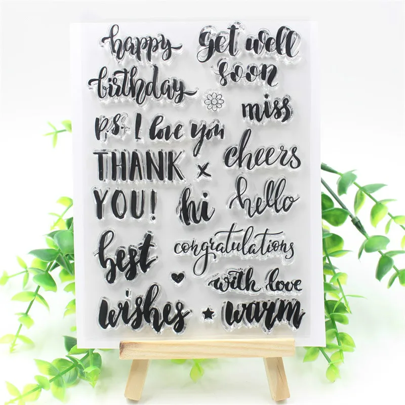 Прозрачный силиконовый штамп/печать KSCRAFT на день рождения для скрапбукинга