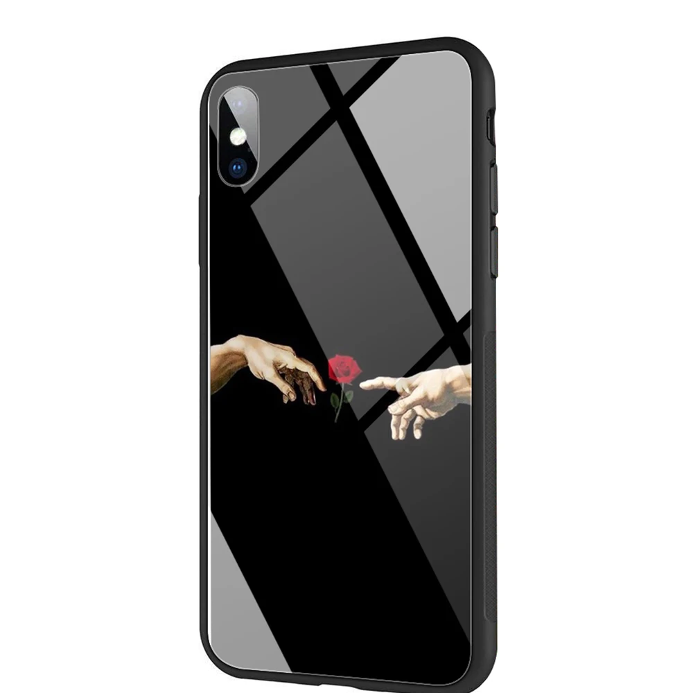 YIMAOC Michelangelo художественная статуя эстетический чехол из закаленного стекла для iPhone 11 Pro XS MAX XR X 8 7 6 6S Plus - Цвет: TG6