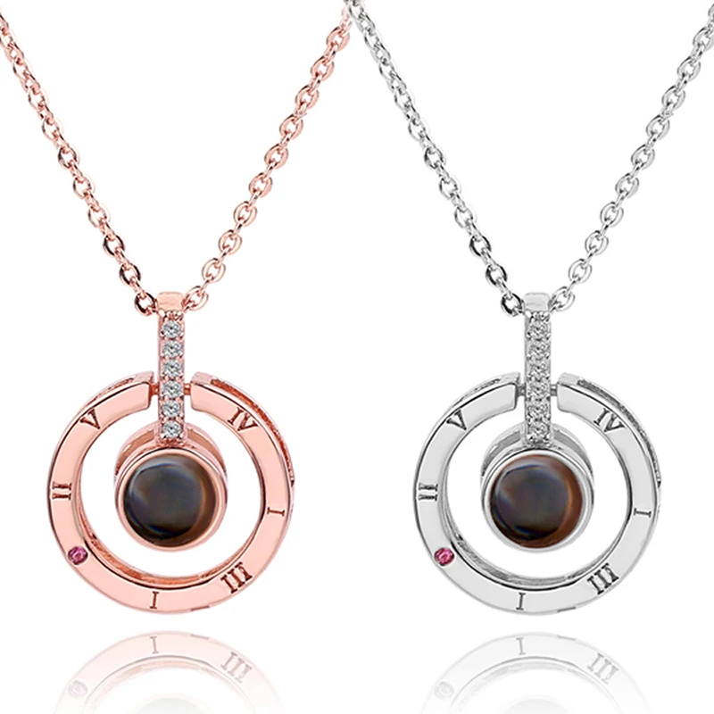 Новое поступление 100 языков ожерелье проекция сердце кулоны Любовник подарок на