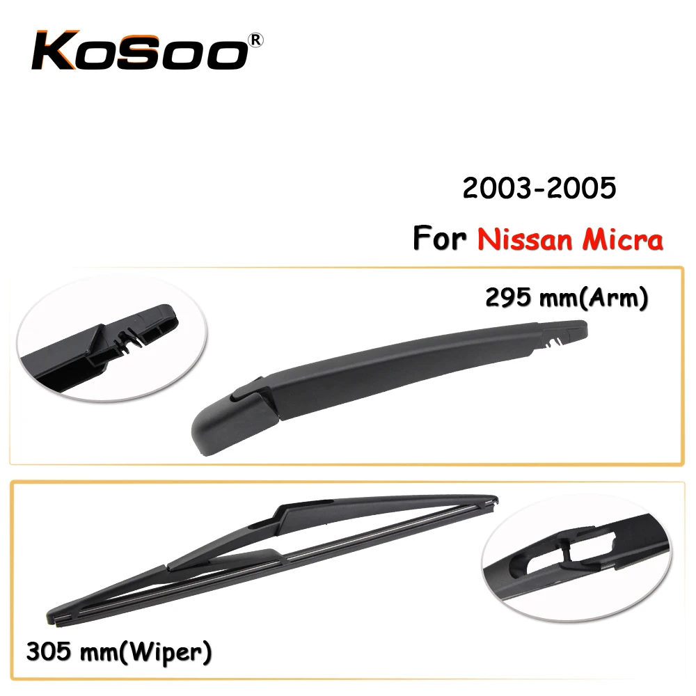 

Автомобильная Задняя щетка автомобильного стеклоочистителя KOSOO для Nissan Micra,305 мм, 2003-2005, лобовое стекло заднего стекла, рычаг стеклоочистите...