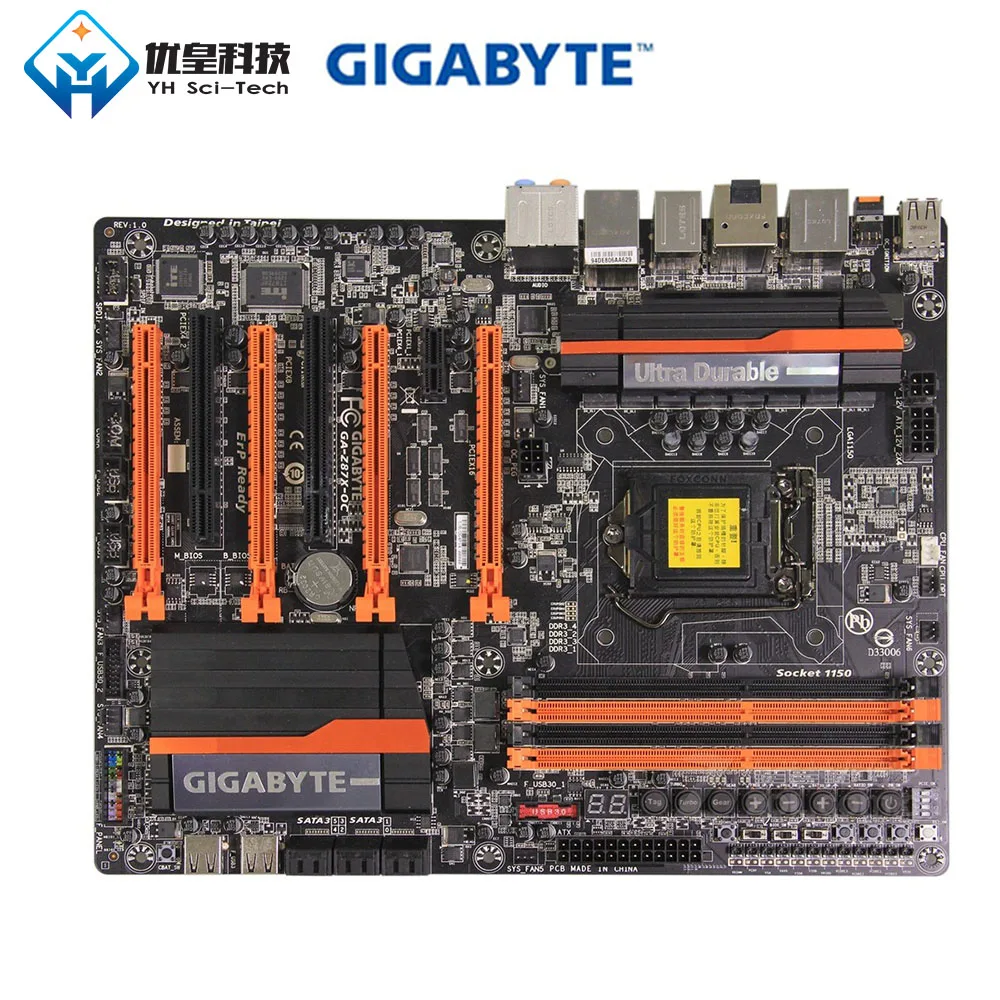 Оригинальная б/у рабочего стола материнской платы Gigabyte Z87X-OC Z87 LGA 1150 Core i7 i5 i3 DDR3 32G SATA3 USB3.0 PCI-E 3,0 блок питания ATX
