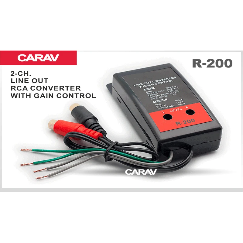 Низкоуровневый преобразователь адаптер для автомобильного аудио Rca