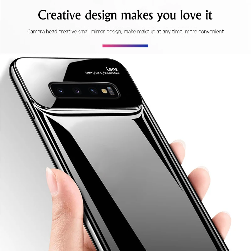 Роскошный защитный стеклянный чехол для Samsung S10e Plus тонкий зеркальный S9 S8