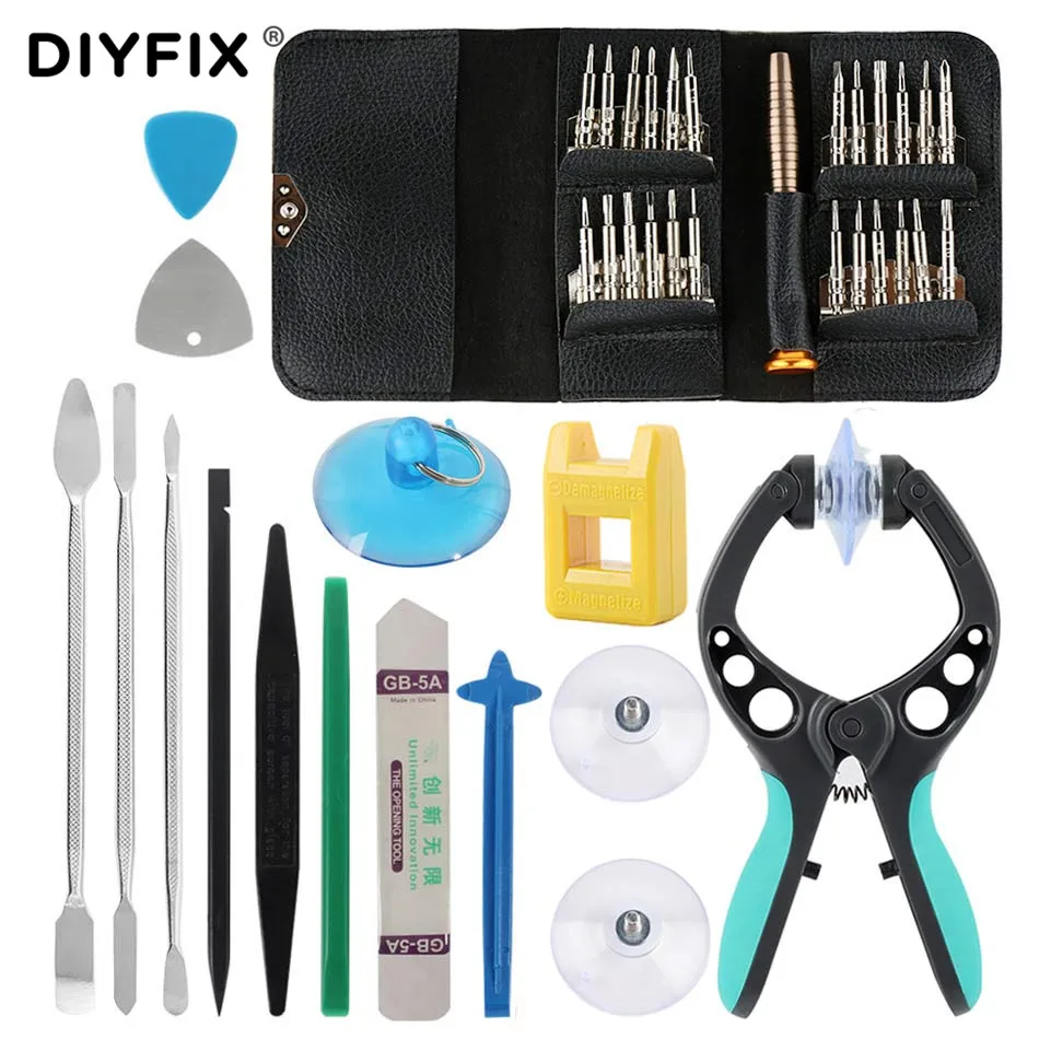 

DIYFIX 38 in 1 Mobile Phone Screen Opening Repair Tools Kit Pliers Screwdriver Pry Disassemble Tool Set for iPhone Samsung vivo