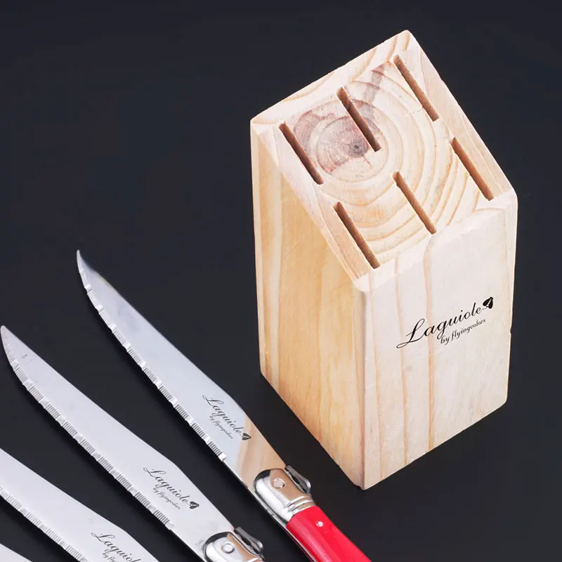 6 шт. 9 дюймов Стиль Laguiole нож для стейка из нержавеющей стали с радужной ручкой