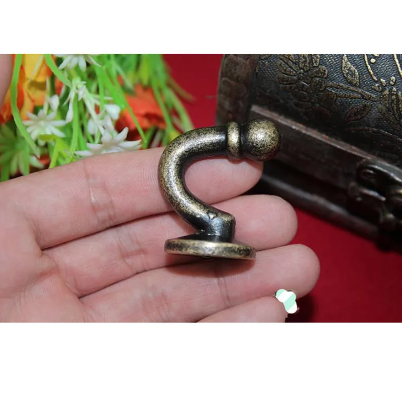 Zinc Alloy Wall Hooks Clothes Hat Bathroom Apartments Hook With Screws 37*24mm 10Pcs |