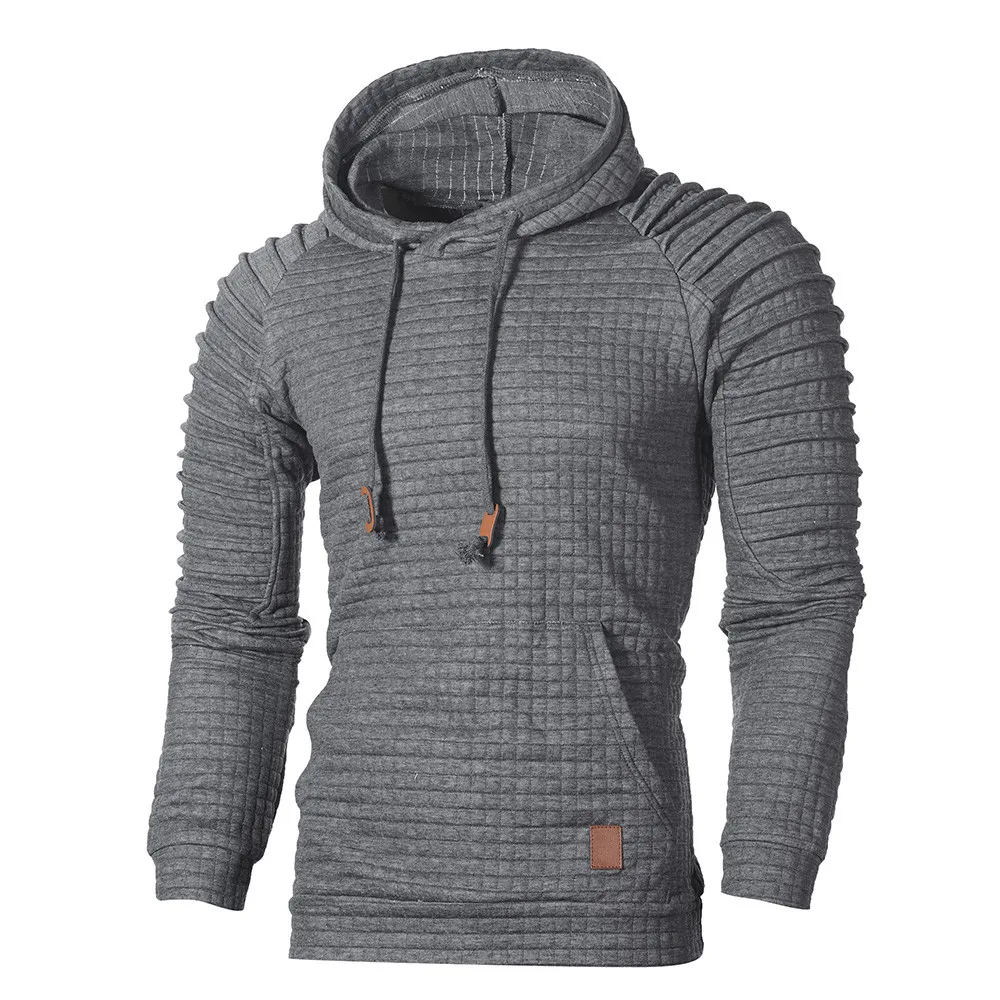 Одежда Мужская Осенняя Толстовка в клетку с длинными рукавами Молодежная