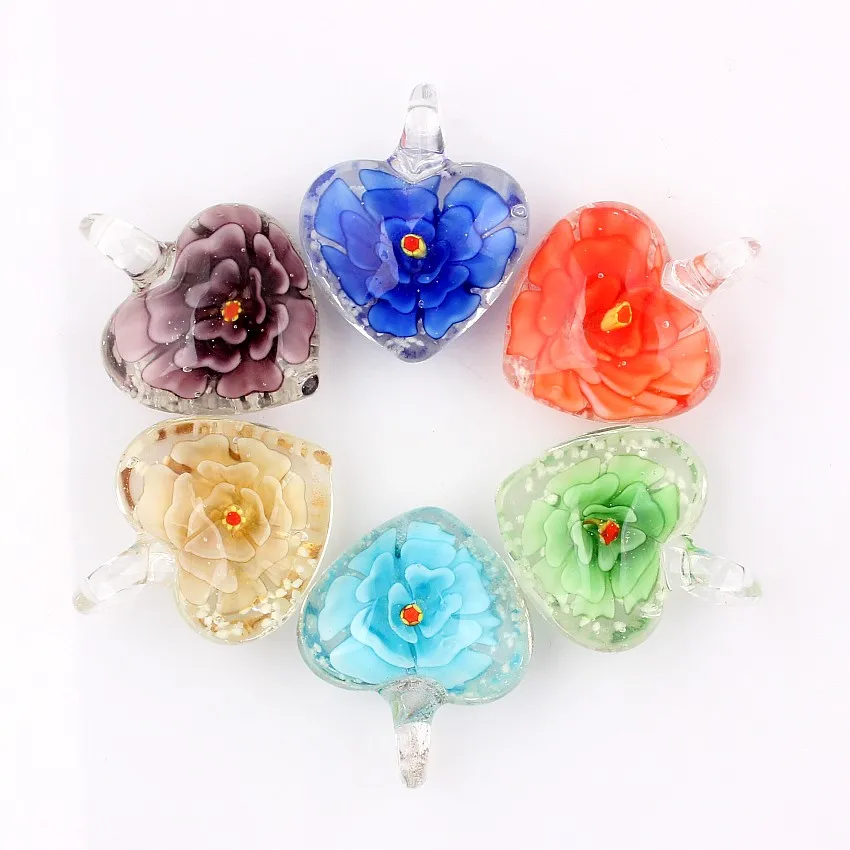 Оптовая продажа 6 шт. ручная работа муранский лэмпворк стекло смешанные цвета