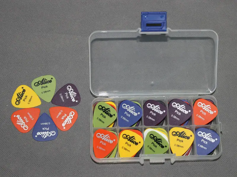 50 шт. гитара Alice Pick s Plectrum THIN 0 58 мм различные цвета + 10 клетчатых чехлов|picks plectrums|alice