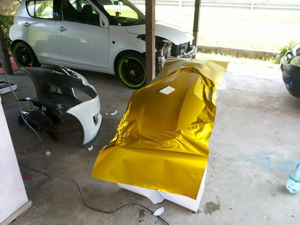 Ice Gold матовая хромированная виниловая Обёрточная бумага Стикеры пленка с