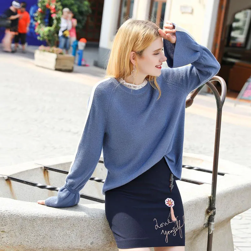 Embro Mill pullover casual sweater women autumn and winter runway luxury elegant lady knitted wool female S-L | Женская одежда