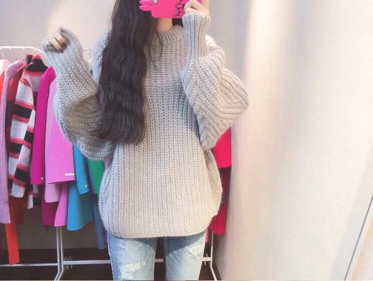2020 Autumn New Women Knitted Pullover Sweater Fashion Batwing Sleeve Pure color Casual O Neck WYT96 | Водолазки