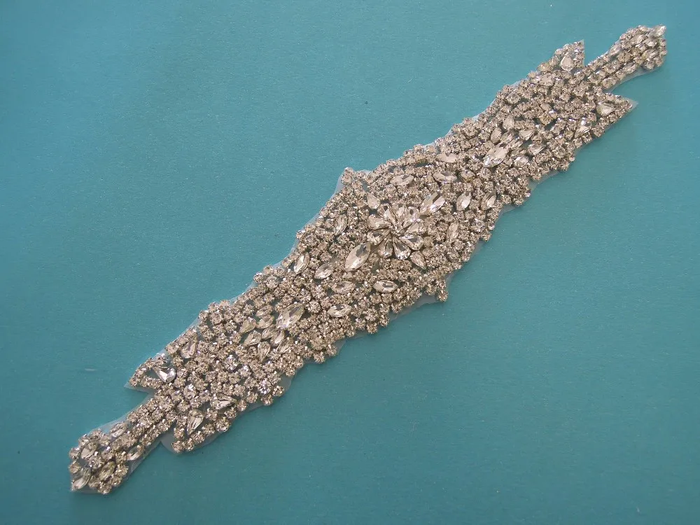 (30 шт.) оптовая продажа свадебный пояс с бисером для шитья серебряные кристаллы