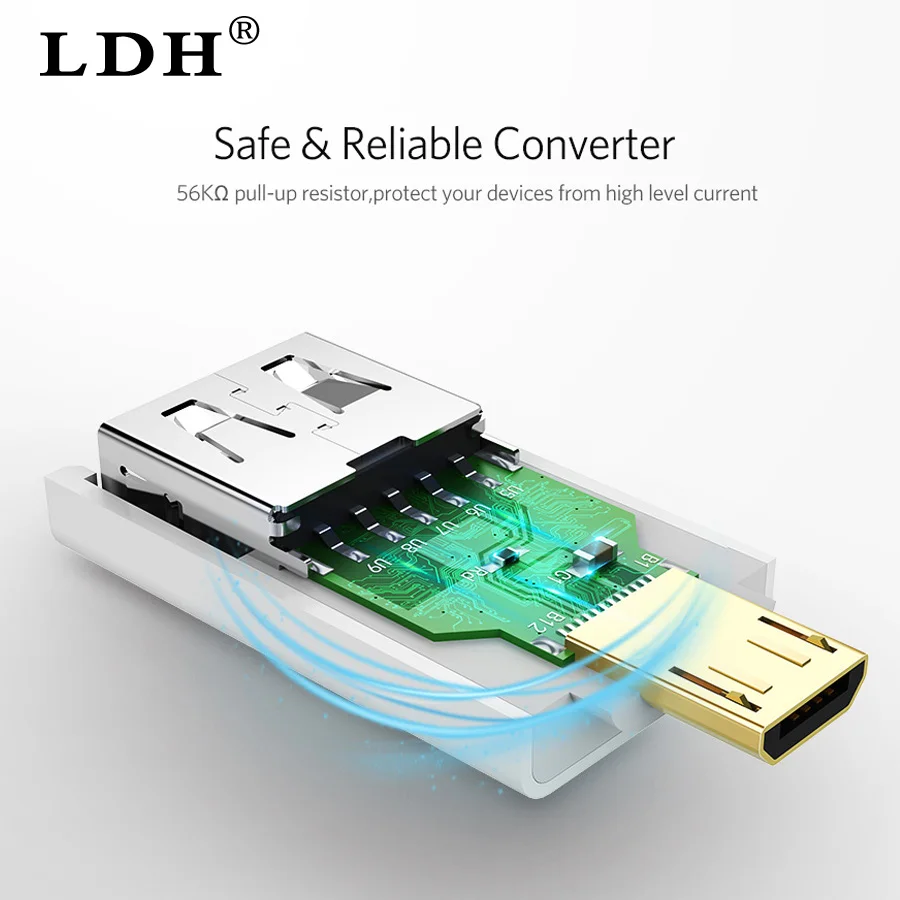 LDH V8 Micro USB 2 0 к OTG адаптер конвертер для мобильных телефонов|Переходники и