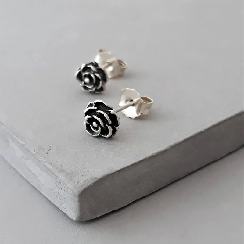 Реальная фотография серебряная красивая для женщин|Серьги-гвоздики| |