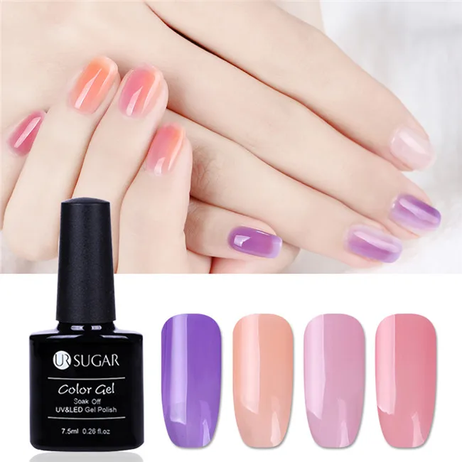 Pattern5 Ur Sugar 2/4 шт. Розовый Блестящий Гель-лак для ногтей замочить от УФ-светодиодный длительный гель лак для ногтей Лаки маникюрный лак набор украшений - Цвет: Pattern5