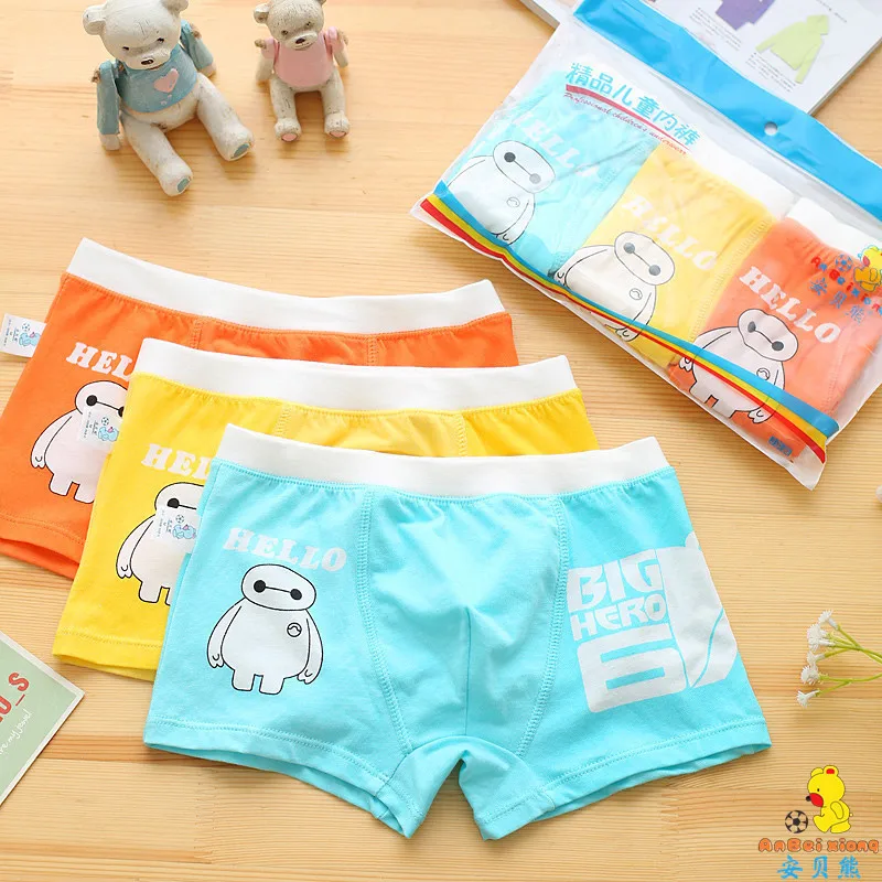3 шт./партия новые трусы для мальчиков и девочек нижнего белья трусы-боксеры