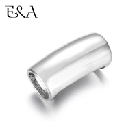 stainless steel curved tube beads hollow mirror polish hole 8mm slide charms bracelet jewelry making diy accessories supplies