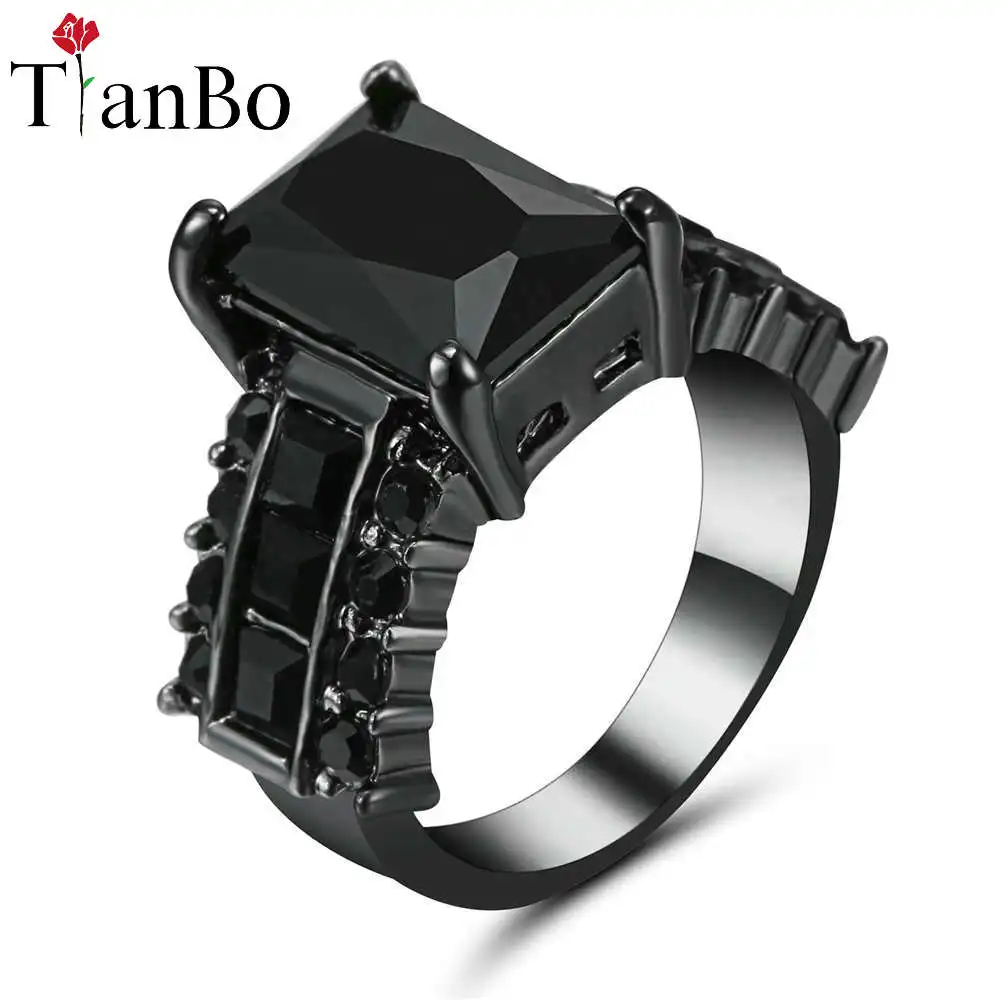 TianBo черное/Розовое квадратное кольцо белый черный и золотой цвет ювелирные