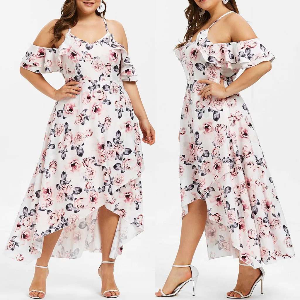 Женское платье с коротким рукавом JAYCOSIN длинное пляжное открытыми плечами и