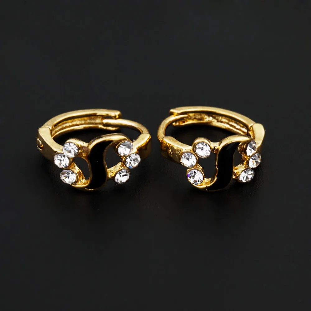 Новые модные женские золотые серьги с камнем Круглые Эмалированные ювелирные