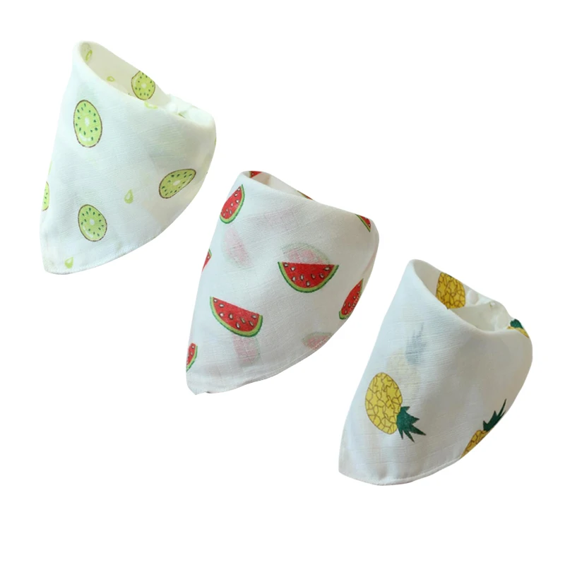 3 pcs fruits 5 шт. органический хлопок Детский шарф муслин отрыжка ткань бандана нагрудники новорожденный мальчик младенец, девочка, малыш baberos шарф нагрудник bavoir ребенок - Цвет: 3 pcs fruits