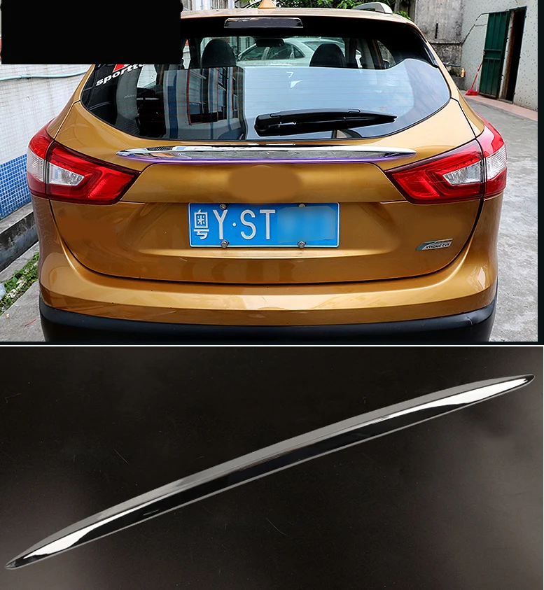 Аксессуары подходят для 2014 2016 nissan QASHQAI J11 хром задний люк багажника LIFTGATE дверь SOPILER