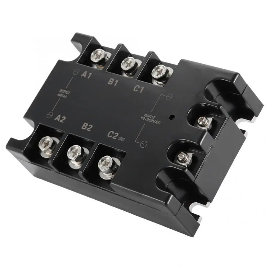 Трехфазное твердотельное реле переменного тока в переменный ток SSD TSR-10AA-H 90-250 В 10