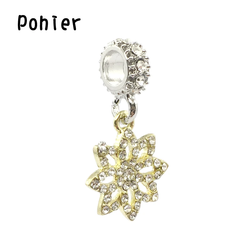 Ледяные цветы прозрачный хрустальный кулон Европейские Бусины подходящие