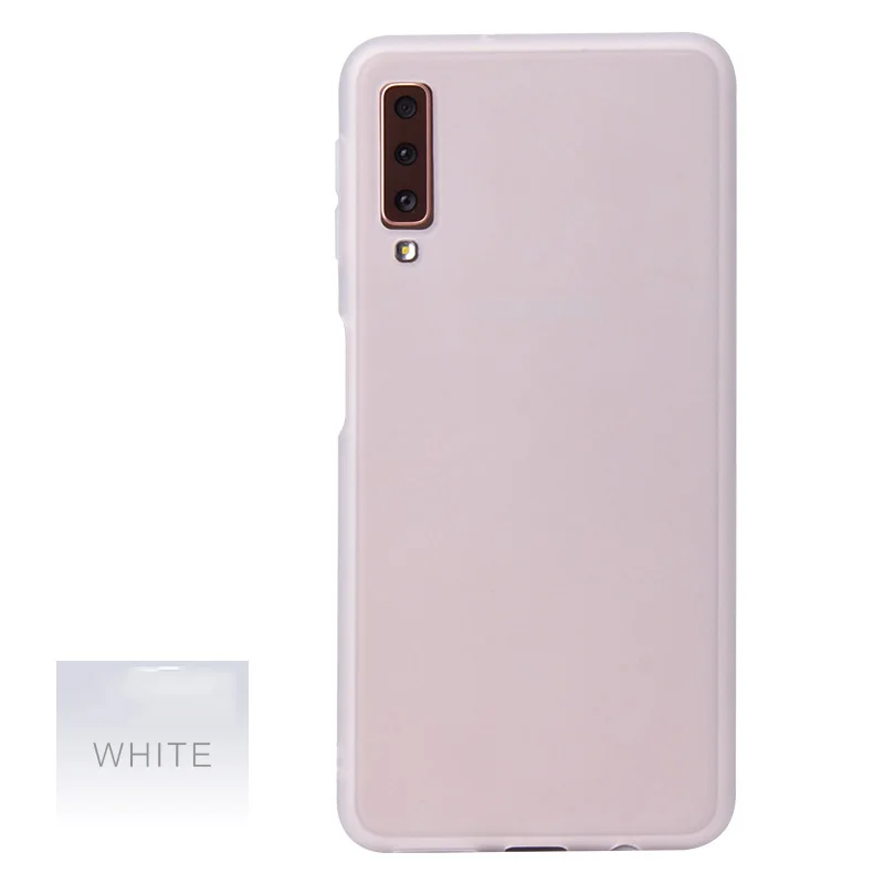 ТПУ силиконовый чехол для Smasung Galaxy A7 A750 Coque для samsung A7 SM-A750F A750 конфетный цвет, матовый простой чехол - Цвет: Слоновая кость